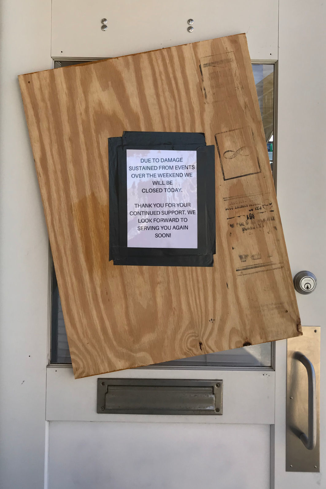Downtown Greensboro damage - Union Coffee Co